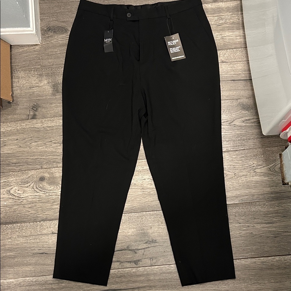 Boohoo Mens Black Dress Pants